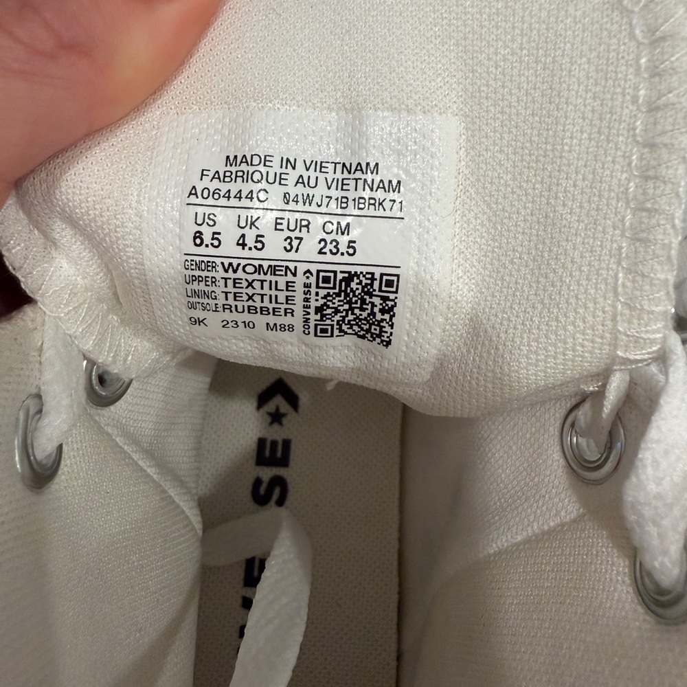 Converse White High-Tops with Silver Spikes - Picture 5 of 6